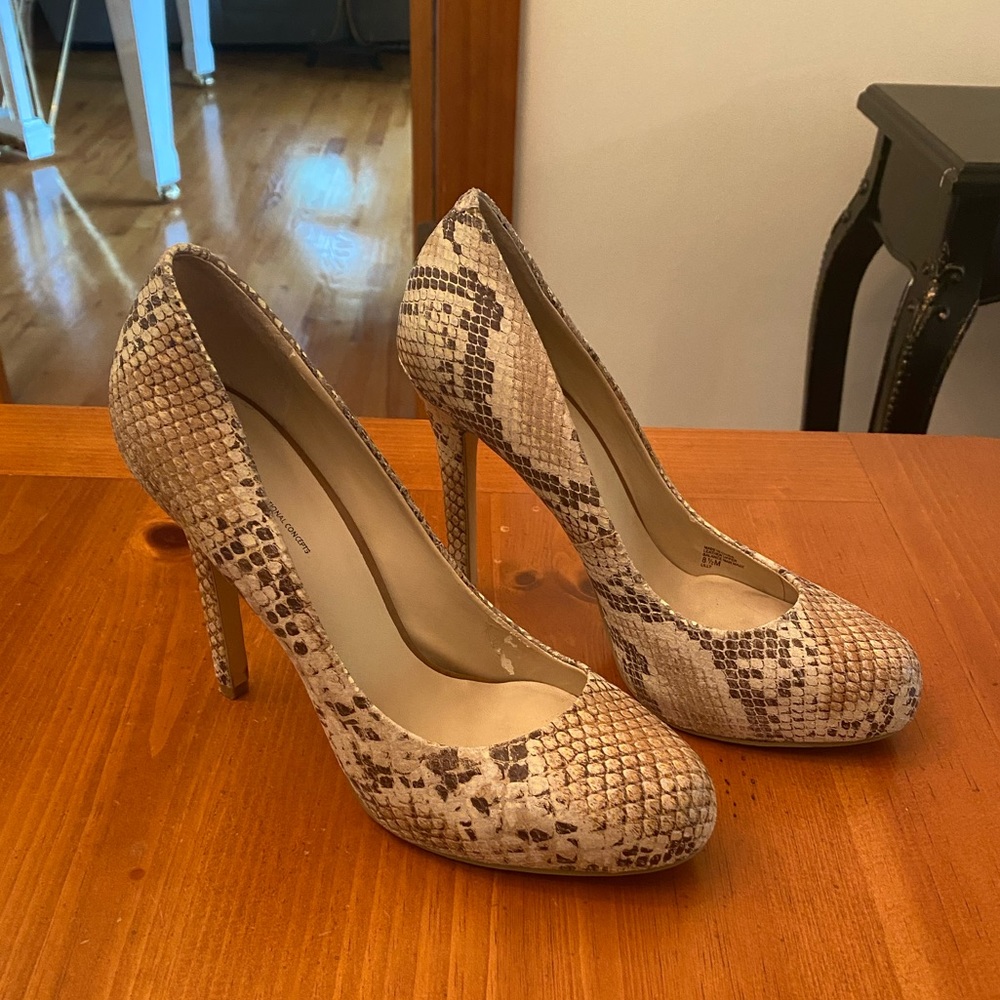 Snake Skin Print Heels View 3